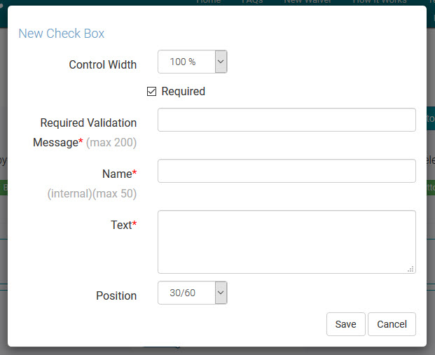 Waiver-Checkbox-Control